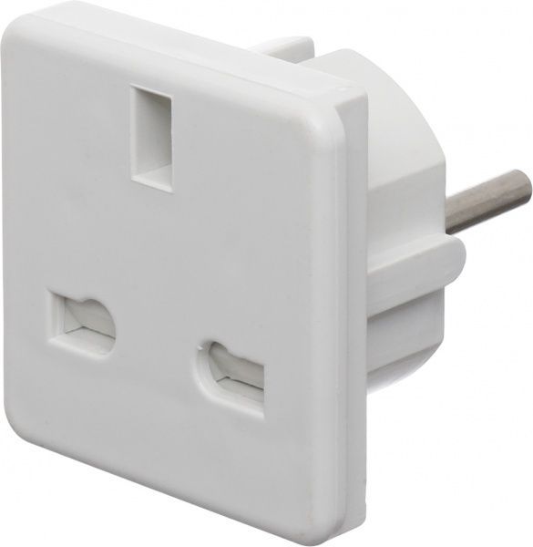 Переходник сетевой универсальный EMT England (евро) без заземления белый 2-0154 