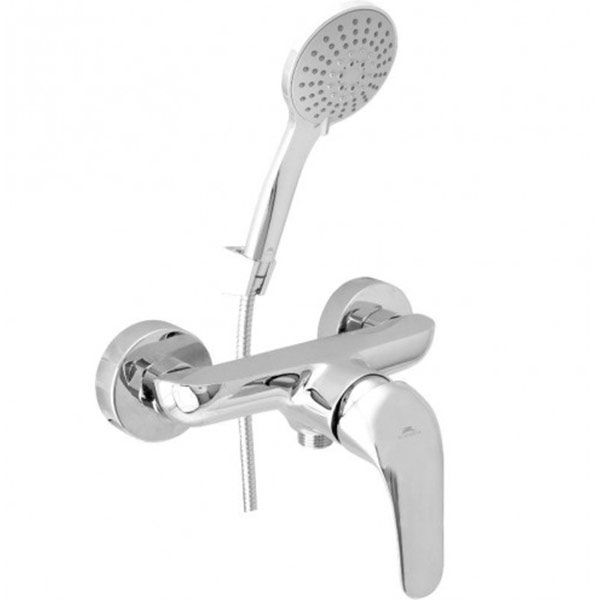 Змішувач для душу Rubineta з лійкою та душовим шлангом Lima-12/K LI20K08
