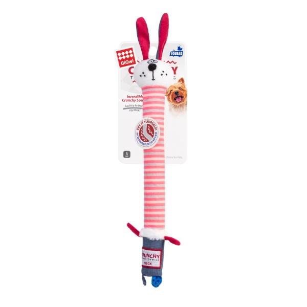 Іграшка для собак GiGwi Заєць з хрусткою шиєю і пищалкой Crunchy 28 см