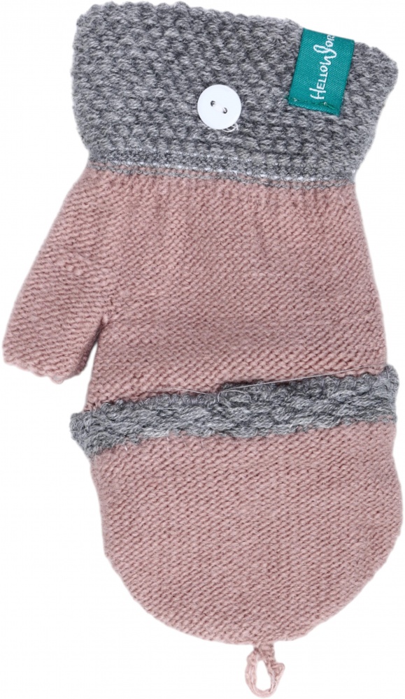 Рукавицы HW без пальчиков с откидной перчаткой для девочек р.12-14 /розовый