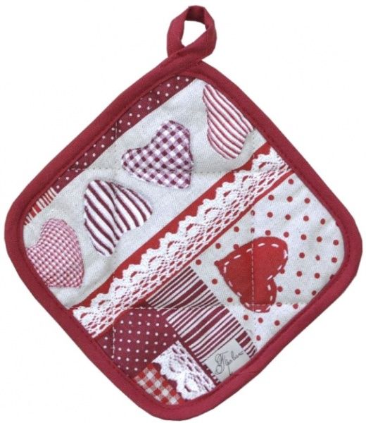 Прихватка Мереживо 25x25 см червоний Прованс 
