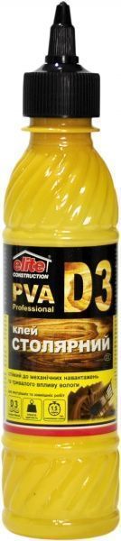 Клей для дерева Elite Construction столярный PVA D3 0.25 л 