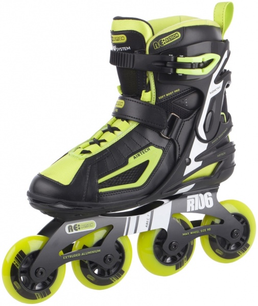 Роликові ковзани Re:Action R706M9G42 р. 42 чорний із зеленими вставками