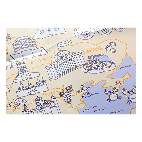 Раскраска Богдан Фенюк «Моя Европа. Раскладная карта-раскраска» 978-966-944-119-5