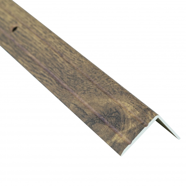 Порожек алюминиевый лестничный 24,5 х 20 мм Braz Line рифленый с отверстиями 900 мм дуб престиж 