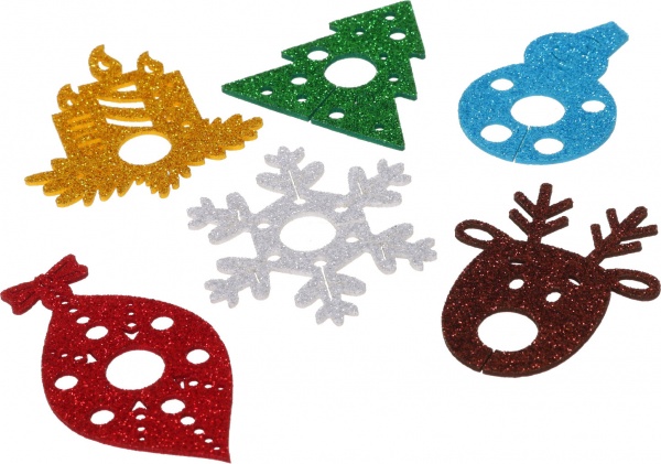 Декорація новорічна Гулівер Країна набір маркерів новорічних для келихів 6 шт. 123060 