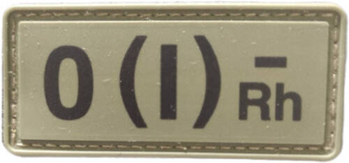 Шеврон АРТ ІДЕЯ Группа крови (1-) ПВХ оливковый