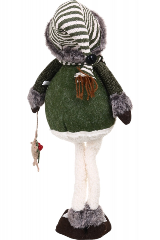 Декорація новорічна сніговик-хлопчик зелено-бежевий 22х69 см LF2221045