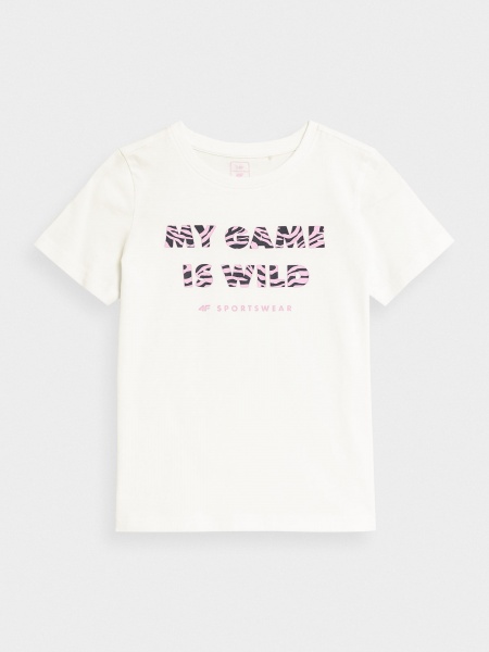 Футболка 4F TSHIRT F1010 4FJSS23TTSHF1010-11S р.134 білий