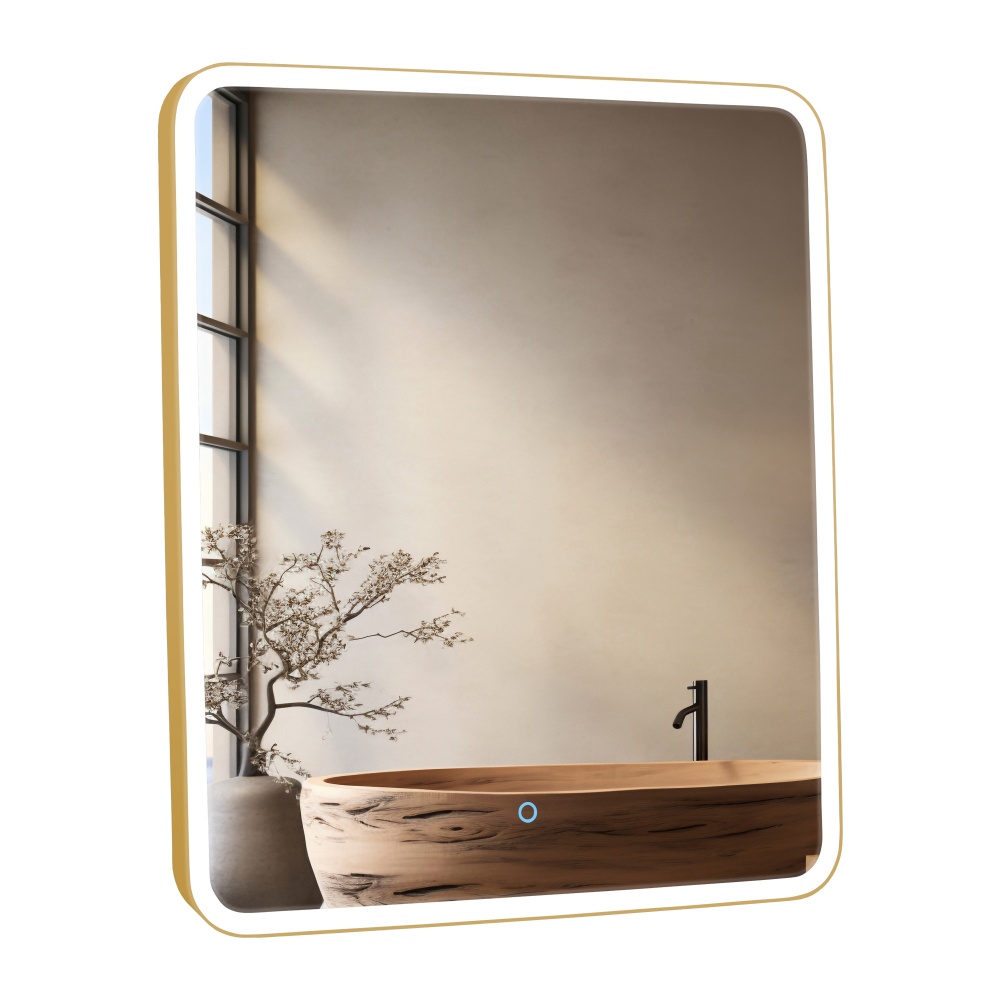 Зеркало со встроенной подсветкой Aqua Rodos Donato gold 60х70 sensor