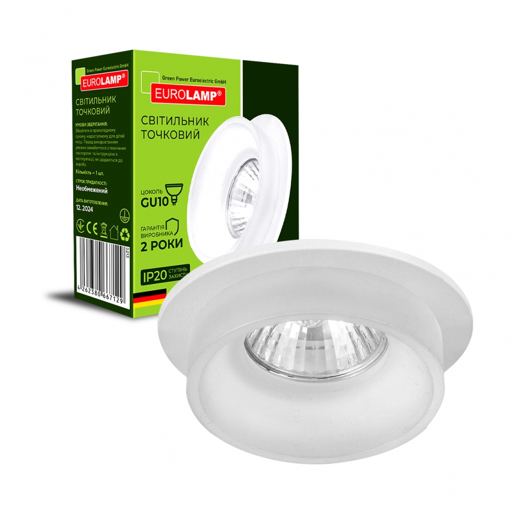 Светильник точечный Eurolamp 30 Вт GU10 белый LH-GU10(W/W)N2