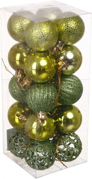 Набор елочных шаров ажурный цвет в ассортименте d 40 мм 20 шт./уп.