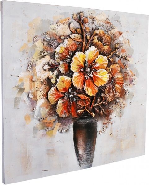 Картина Букет оранжевый 100x100 см H1479A 