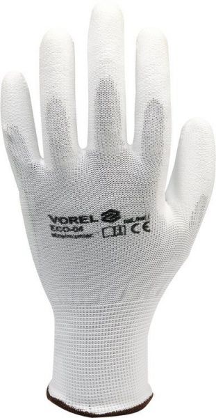 Рукавички Vorel з покриттям поліуретан L (9) 74081