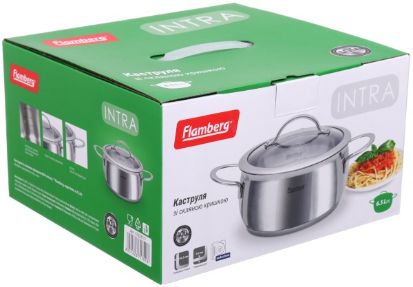 Кастрюля с крышкой Intra 6,5 л Flamberg