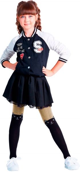 Колготки дитячі Giulia D003 TEEN GIRL sand р.140-146 бежевийчорний 