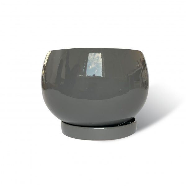 Горшок керамический Резон круглый 2,8л серый 