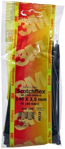 Стяжка кабельная 3M 140x3,5 100 шт. 
