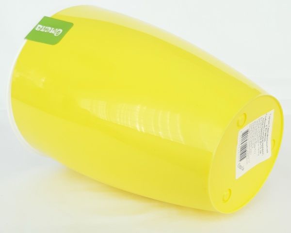 Горшок пластиковый Омела Самоувлажняющийся 0,6 л круглый лимонный 