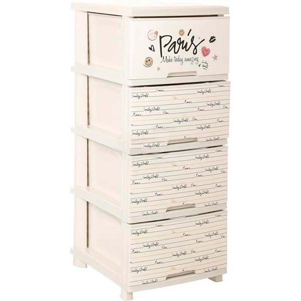 Комод пластиковая Smiley Paris Chic кремовий 940x490x390 мм