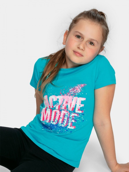 Футболка 4F HJZ21-JTSD005A-33S р.146 бирюзовый