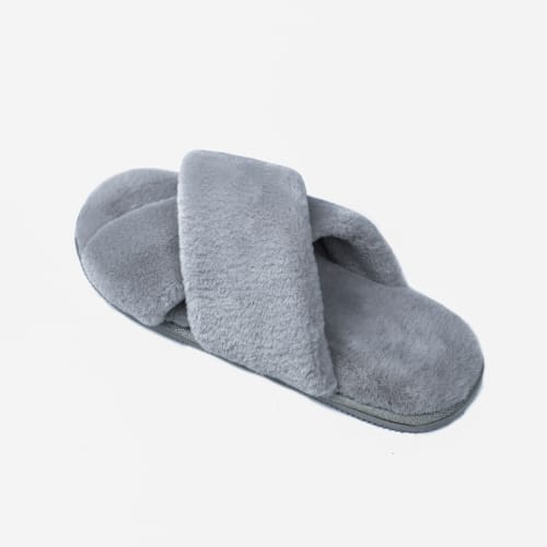 Капці домашні Twins HS-LUX хутрянi перехрест р.36/37 темно-сірий 