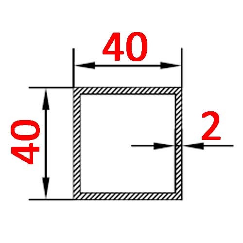Труба Braz Line гладкий 40x40x2 мм 2000 мм 40х40х2,0 мм серебро 2 м