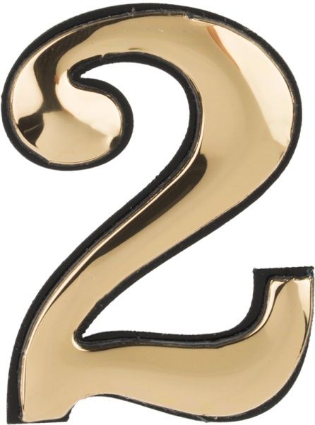 Цифра 2 пластик золотий 40 мм
