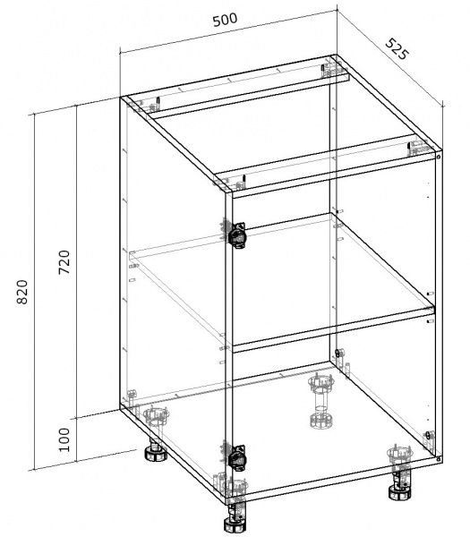 Тумба нижня Грейд розпашна ТОП 500x820x522 мм ваніль 