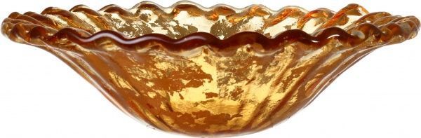 Фруктовница янтарная стеклянная Disco Costole 32 см Antonio Tammaro
