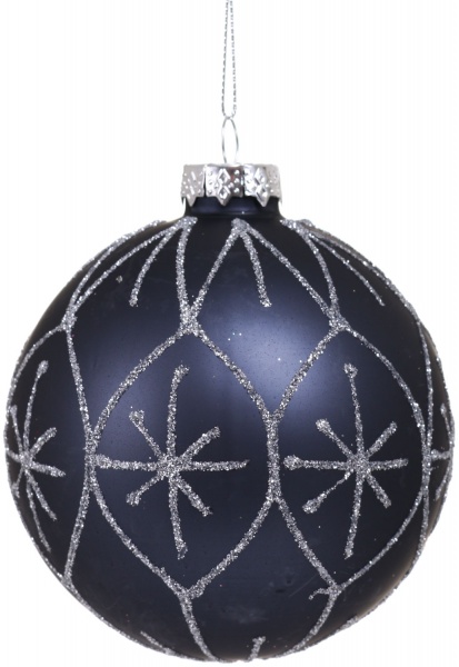 Ялинкова іграшка у формі кулі блакитна 8 см ACT405160 