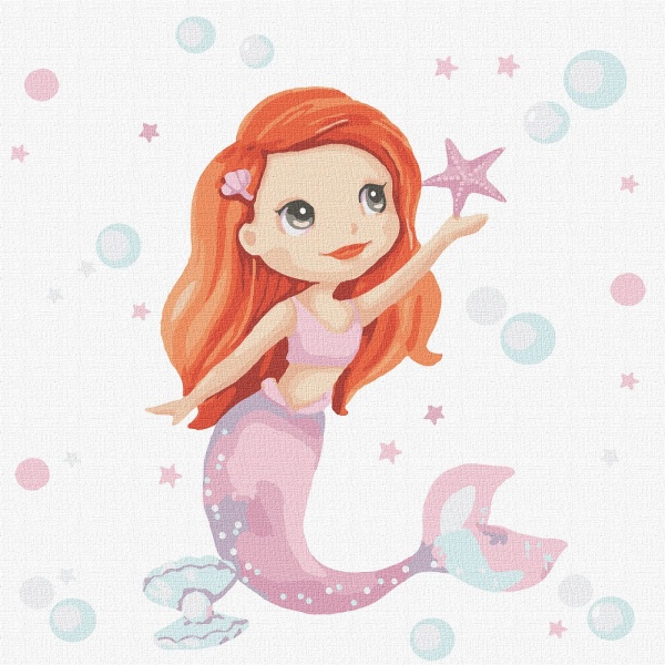 Картина за номерами Руда русалочка 30х30 см Ідейка 