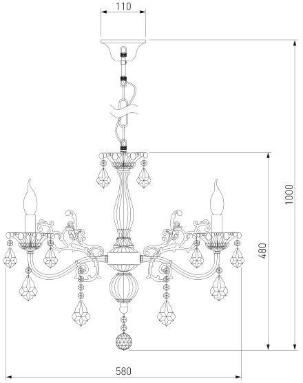 Люстра підвісна Strotskis Joanna 5x60 Вт E14 біло-золотистий/димчастий прозорий 3281/5 