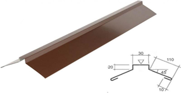 Планка конька матова RAUNI №2 RAL 8017 2 м 