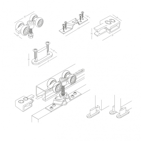 Комплект раздвижной системы MVM SD-100 3,6 м 100 кг
