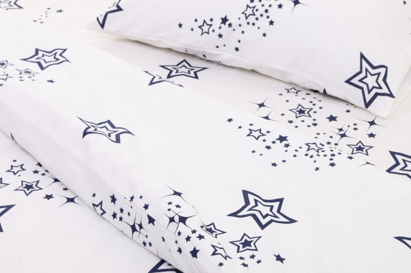 Комплект постельного белья Galaxy 1,5 белый с принтом UP! (Underprice) 