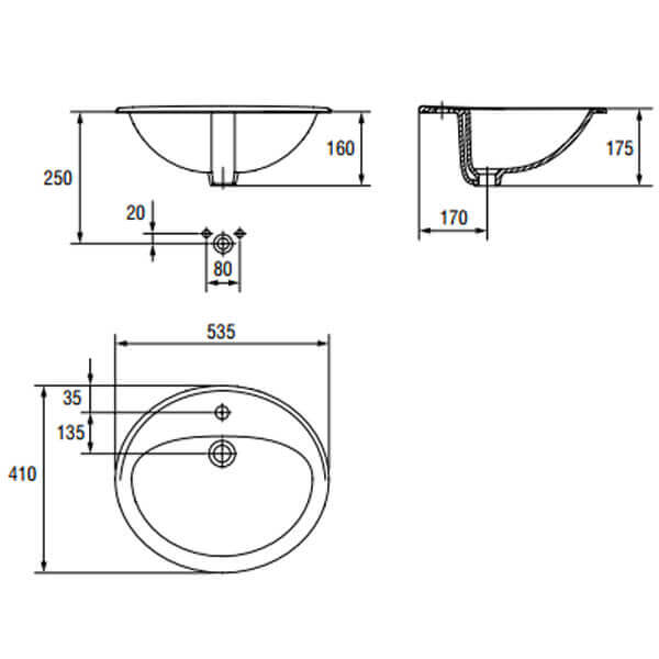 Умывальник Cersanit Calla 54 см K11-0096