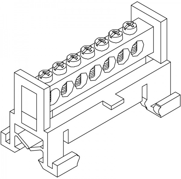 Нульова шина з ізолятором на DIN-рейку OBO Bettermann 10-16 мм²/ПА 2054000