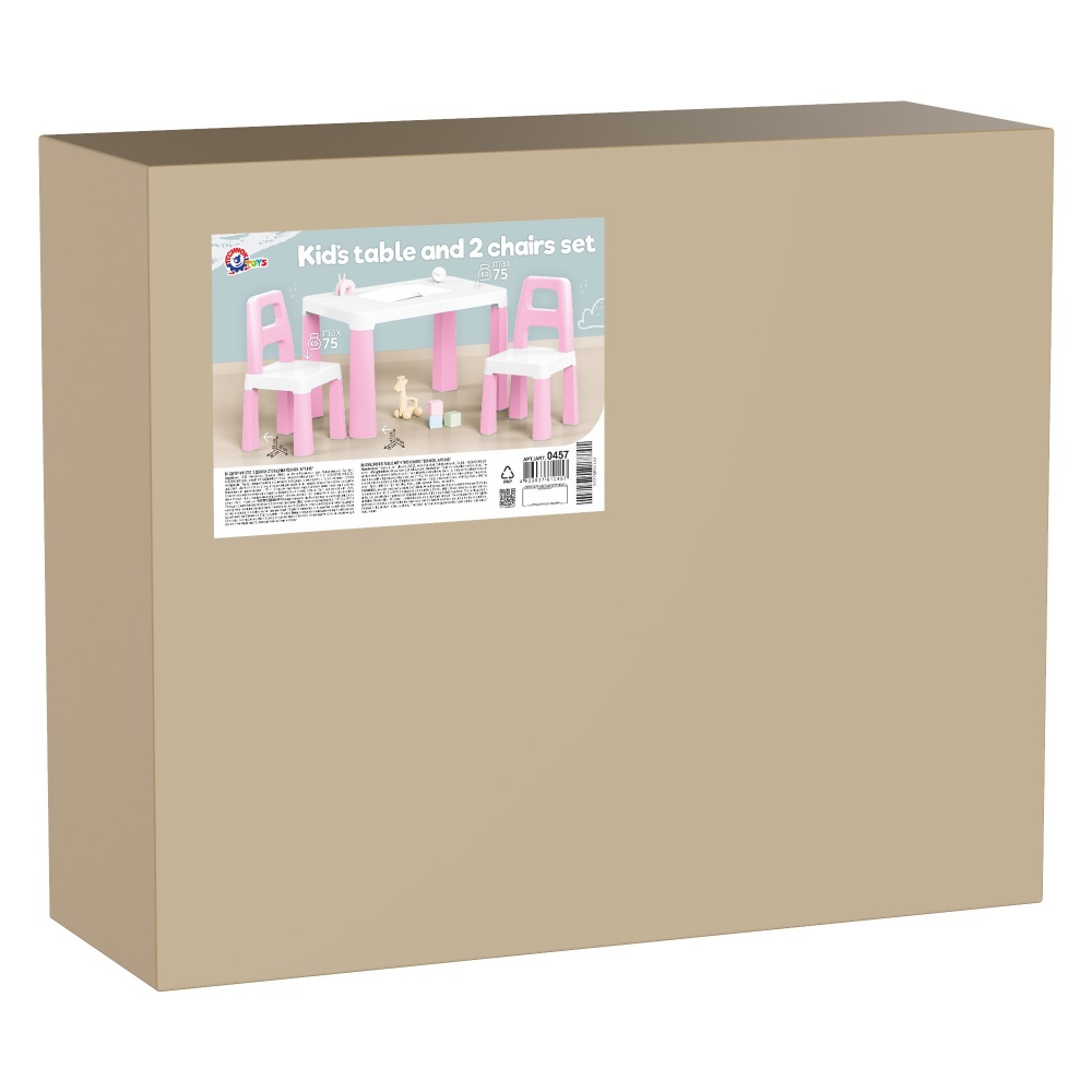 Набор ТехноК Детский стол с двумя стульями 0457 бело-розовый