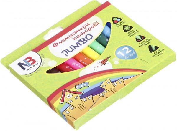 Набір фломастерів Jumbo Super quality 12 шт. Nota Bene