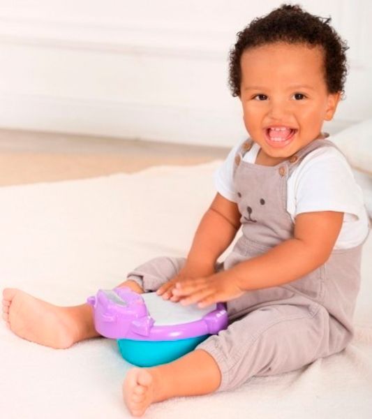 Игрушка музыкальная Bebelino светомузыкальный барабан Бегемотик 58156