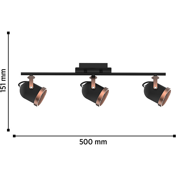 Спот WunderLicht HG1803-13 3x3 Вт GU10 чорний 