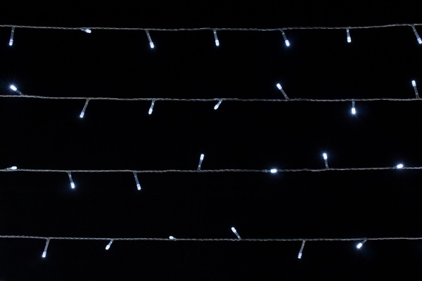 Электрогирлянда линейная белая 120 ламп 12 м 