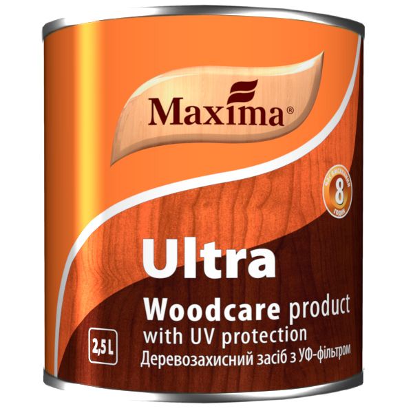 Декоративний та захисний засіб для деревини Maxima Ultra осінній клен глянець 2,5 л
