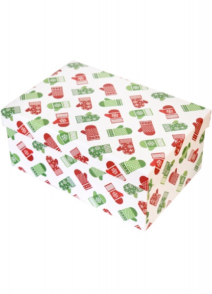 Коробка подарочная прямоугольная с перчатками 35х26х16см 1110