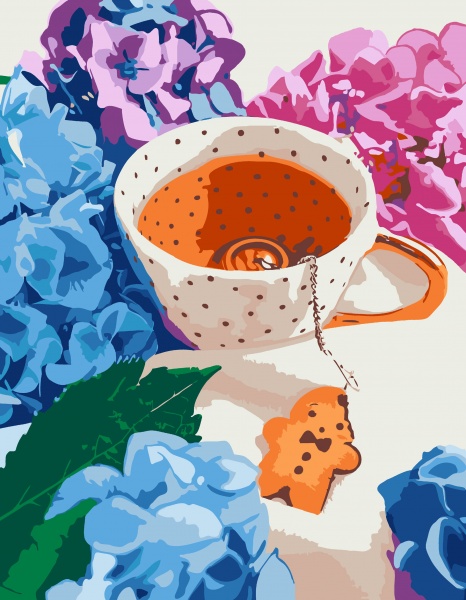 Картина по номерам Ароматный чай 35x45 см Rosa Start 