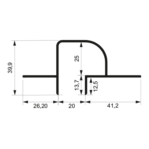 Профиль теневого шв АЛЮПРО ПАС-4821 RAL-9016 мат 3м