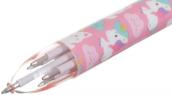 Ручка шариковая Единорог розовый 6 цветов 