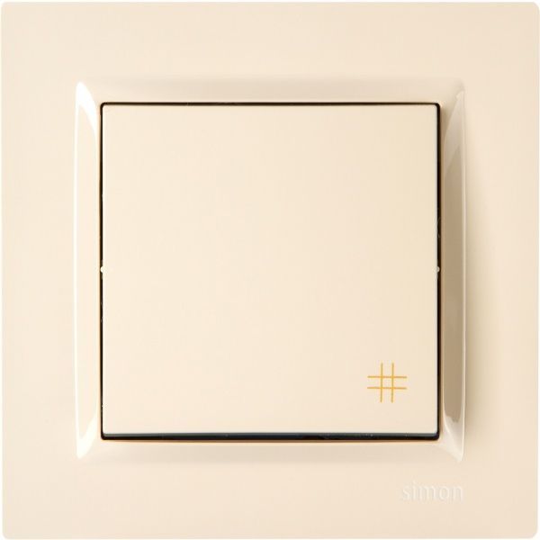 Вимикач перехресний одноклавішний Simon 10 без підсвітки 10 А 250В кремовий CW7.01/41