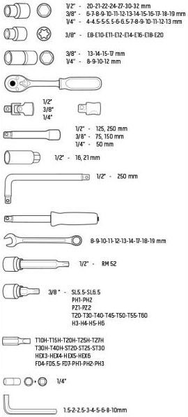 Набор головок 1/2, 1/4 NEO tools 120 шт. 08-667